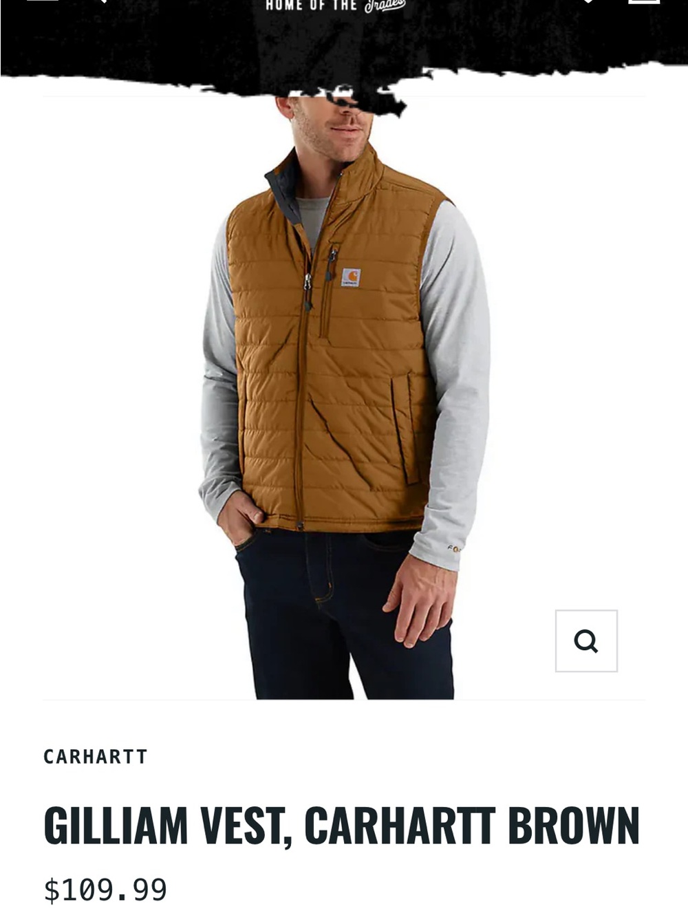 Carhartt Quilted Vest in Carhartt Brown